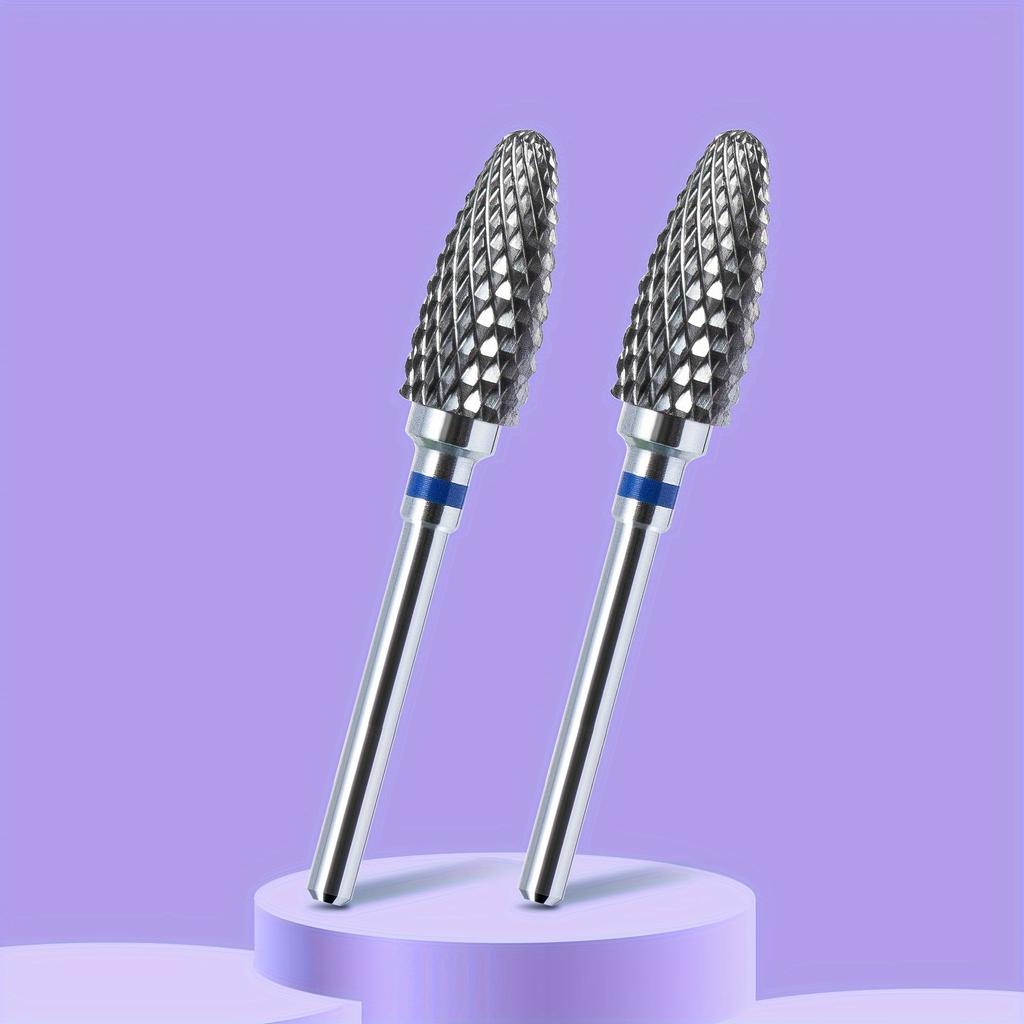 2 ШТ. Фрезы из карбида вольфрама для ногтей, для снятия гель-лака, 3/32 дюйма, пилки для ногтевого искусства, фреза для кутикулы, для маникюра и педикюра