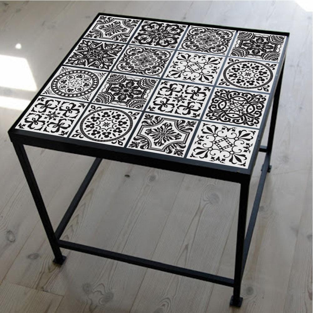 10 Pcs Simple Black and White Retro Geometric Pattern Wall Sticker Home Kitchen Decoration Wall Art