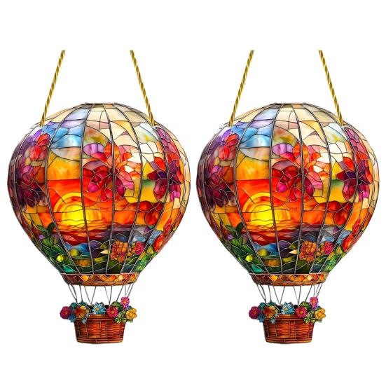 1/2Pcs Hot Air Balloon Sun Catcher Tough Acrylic Sunlight Reflection Catcher Room Decor