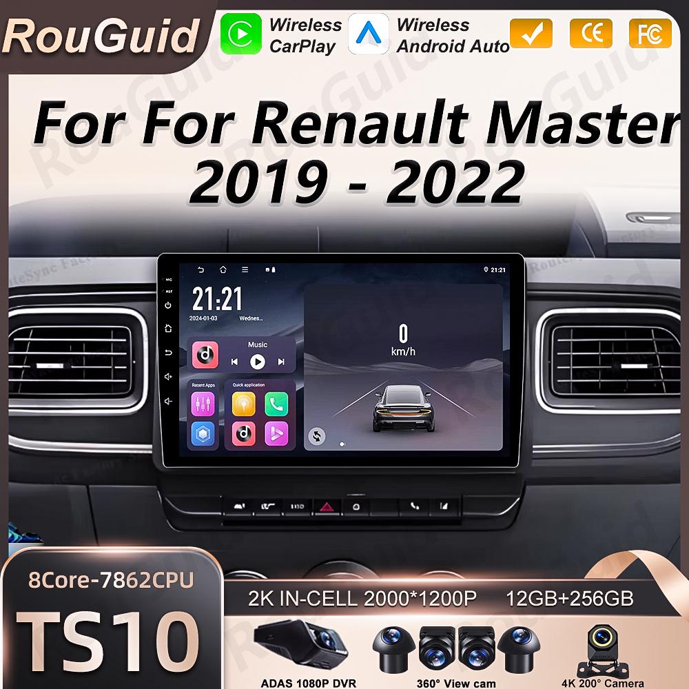 Android 16 Car Radio For For Renault Master 2019 2020 2021 2022 Multimedia Player BT Carplay GPS Navigation Stereo DSP Head Unit