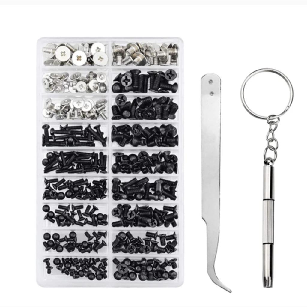 Набор винтов YINKE для ПК M2 M3, винты для ноутбука, набор плоских винтов для жесткого диска SSD, набор винтов для ноутбука с футляром для хранения, 355 шт. M2.5 M.2