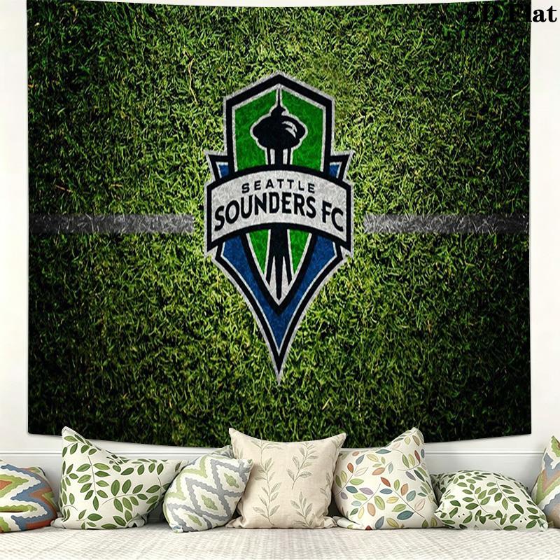 Seattle Sounders FC Wall Tapestry Aesthetic Wall Hanging Printed Fabric Blanket Decorative Tapestries for Bedroom Living Room Home Decor