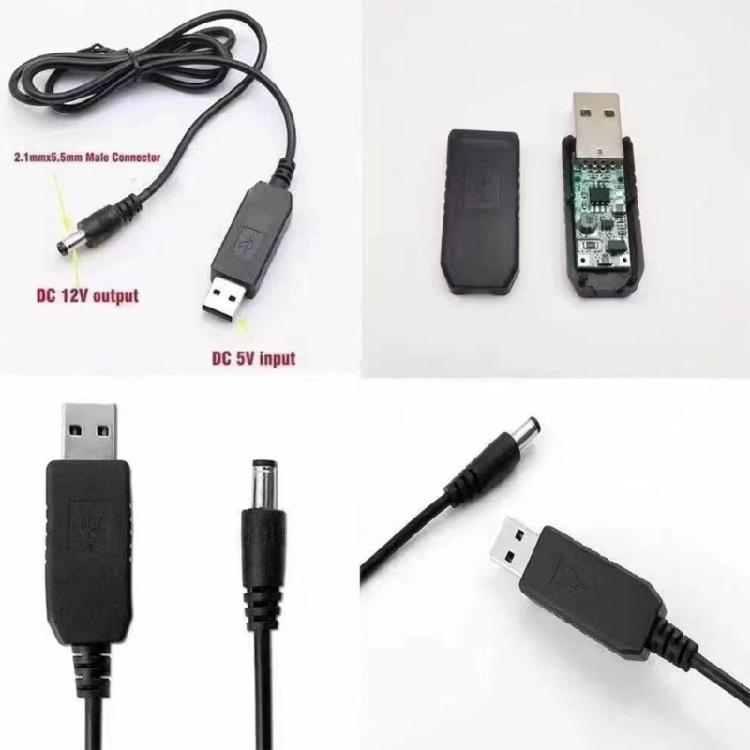 USB-кабель-регулятор питания DC5.5x2.1мм, кабель-зарядка, повышающий преобразователь напряжения с 5В до 9/5/12В, линия-усилитель