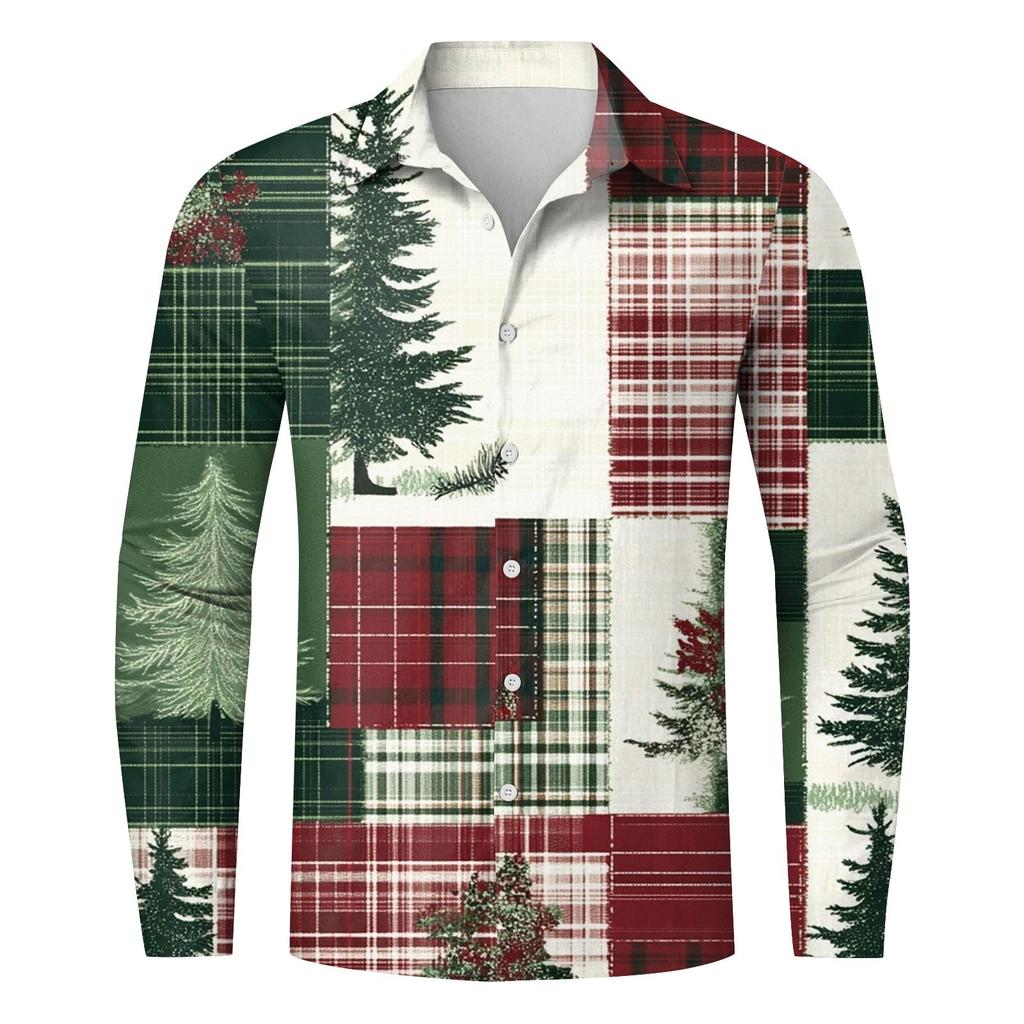 Men'S Casual Loose Fitting Long Sleeved Shirt Fashionable Lapel Shirt Top