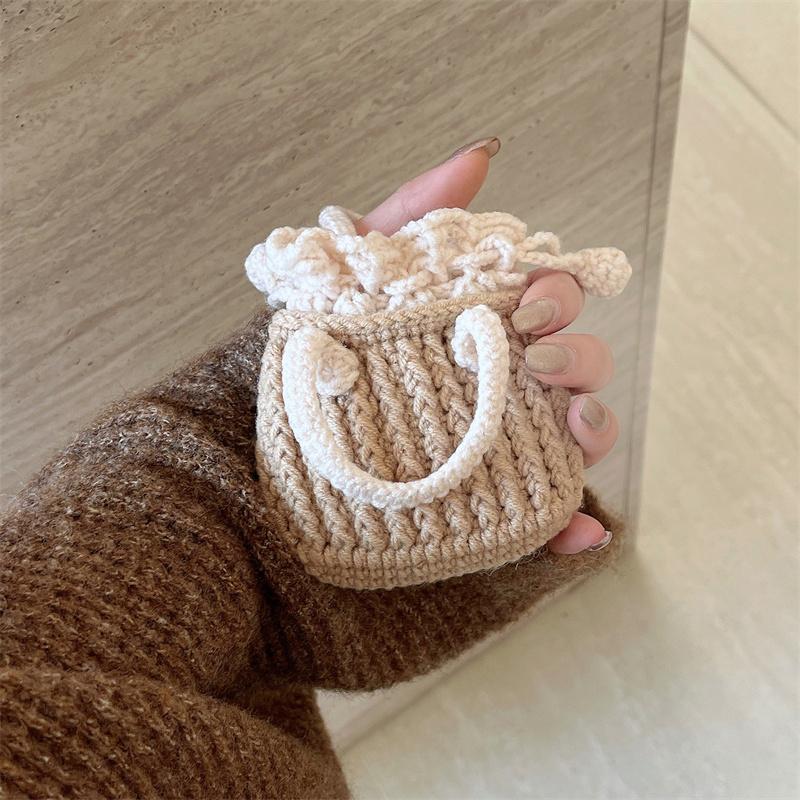 Корейский милый вязаный чехол для сумочки для Apple Airpods 4 Pro 2 3 1 Чехол Мягкая тканевая крышка для зарядных кейсов для наушников для Airpod Pro 2 3 Capa