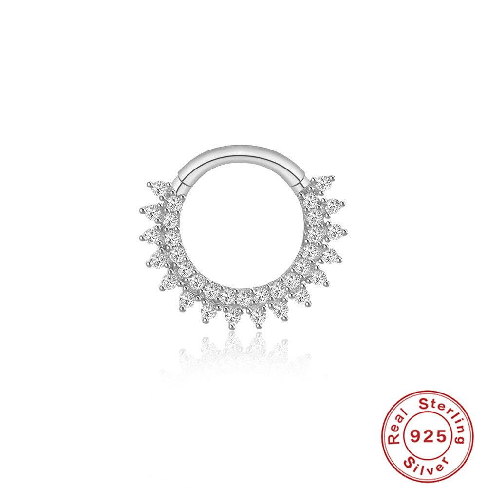 Серьги для пирсинга хряща в носу S925 пробы с открытым кольцом, бесшовные модные серьги для носа