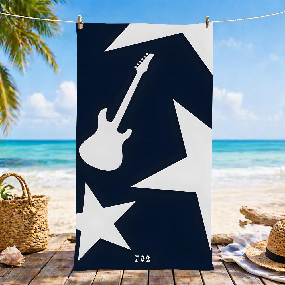 E-Espguitars-S Полотенце Микрофибра Пляжное Полотенце, Быстросохнущее, Не Прилипает Песок, Ультратонкое Волокно, Супер Мягкое.