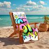 1PC Custom Name Colorful Graffiti Art Beach Towel Highly Absorbent And Sand-Resistant Towel for Swimming, Pool, Yoga, And Travel Lightweight