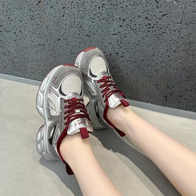 Кожаные папины кроссовки женские на толстой подошве с внутренней высотой, увеличивающей рост, на мягкой подошве, дышащие, повседневные спортивные кроссовки, женские студенческие туфли