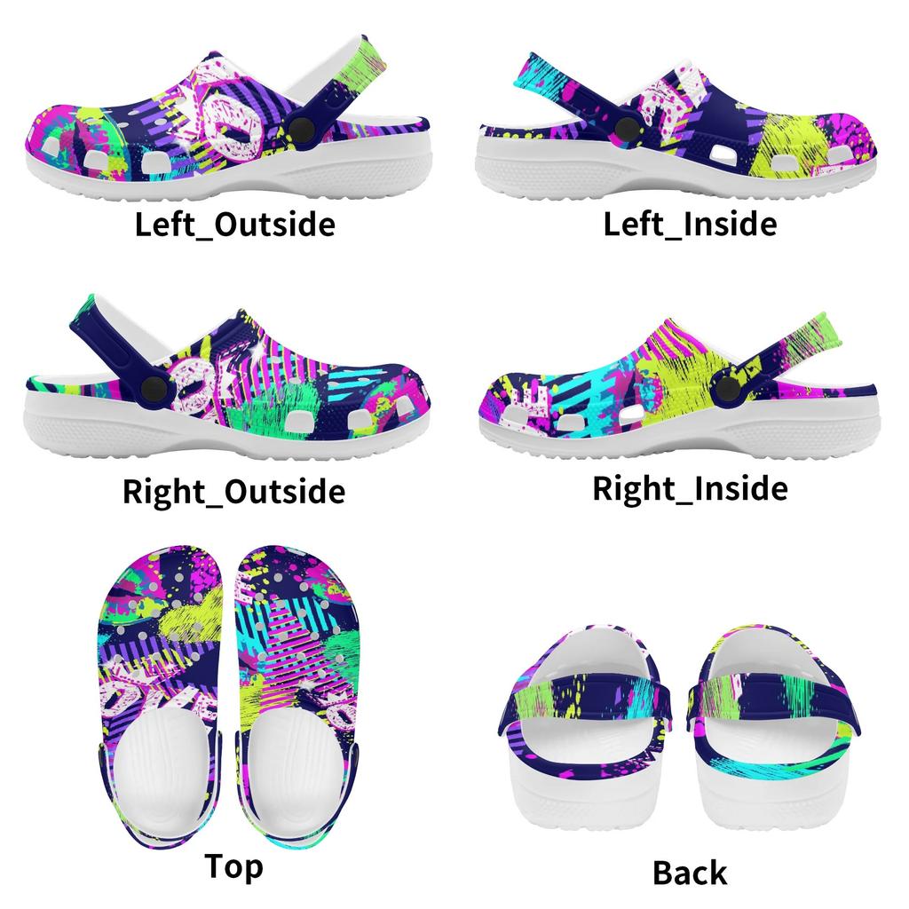 Printed EVA Garden Clogs Women Men Breathable Lightweight Slip On Shoes Beach Pool Bathroom Home Daily Sandals Casual Walking