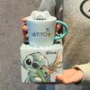 Хит продаж Lilo & Stitch Креативная повседневная керамическая кружка для офисного стола, спальни, ресторана, подарок на день рождения для мальчиков и девочек, кружка для напитков