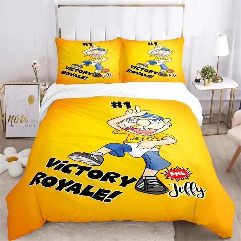3D-принт с рисунком SML Jeffy Комплект постельного белья, пододеяльник, одеяло, комплект постельного белья, наволочка, размер King Queen Twin для мальчиков и девочек для взрослых