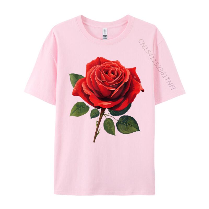 Unisex Clothing Red Rose Tees Birthday Camisa Unisex Retro Funny Camisa Unisexs TShirts Funny Tops Tees Top Quality