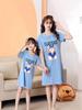 Girls' Summer Cartoon Short Sleeve Pajamas - Cute Parent-Child Cotton Nightdress
