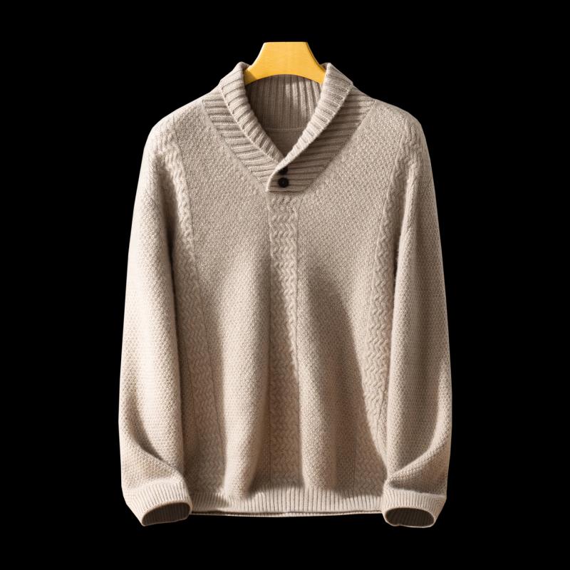 Pierre Cardin Men's 100% Pure Cashmere Shawl Collar Sweater