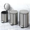Stainless Steel Trash Can with Lid Foot Pedal Kitchen Bathroom Hotel Silver Gold