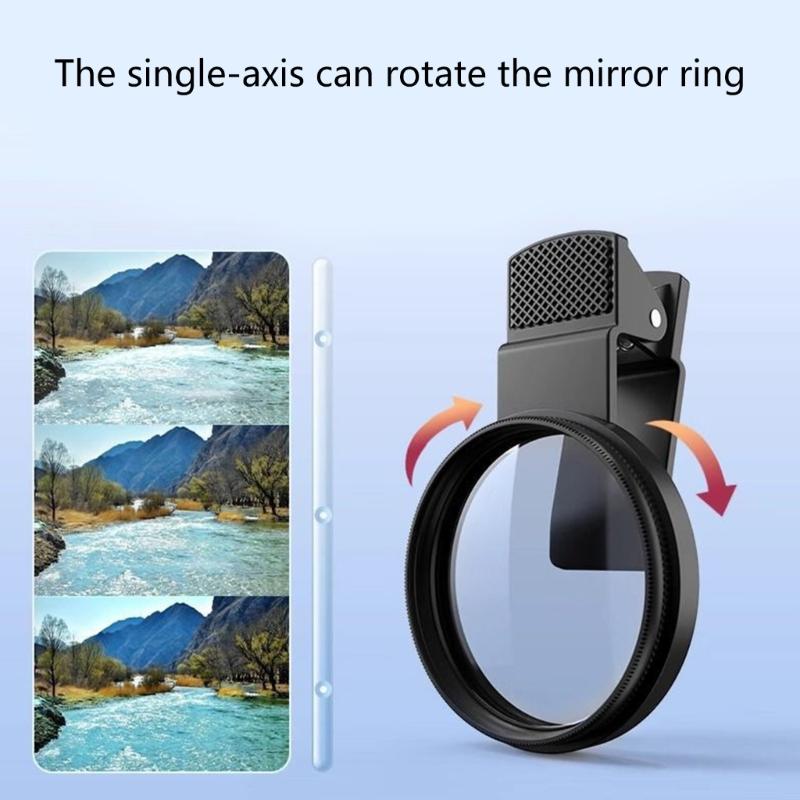 Universal Smartphone Camera Filter Clip with 18 Layer Not Reflective Coating CPL Polarizer for Landscape Portrait