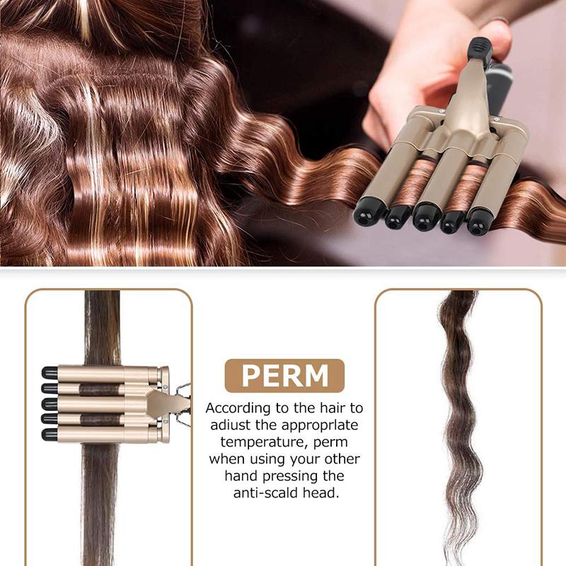 Hair Curler Electric Ceramic Coating Curling Iron Roller 5 Barrel Styler Hair Waves 3 Barrels Dual Voltage Hair Styling Tools