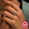 S925 Sterling Silver Ring Women'S Light Luxury Niche Design Sense Geometric Twist Zircon Ring Fashion Open Index Finger Ring