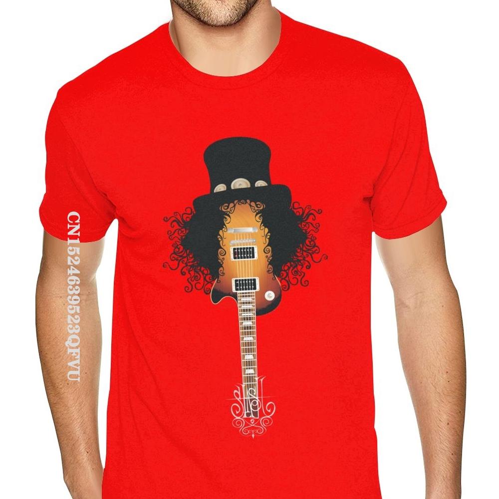 Funny Slash Guitar Rock Band Gun N Roses T-Shirt Men Male Family Tee Shirts Casual Cotton Men Tops & Tees Casual Cute T Shirts