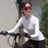 Womens Long Sleeve Cycling Jersey Slim Fit Quick Dry Breathable Mountain Bike Riding Top