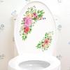 1 Pcs Flower Mural Toilet Stickers Bathroom Decoration Stickers Bathroom Decors Self-adhesive Paintings Removable PVC Sticker