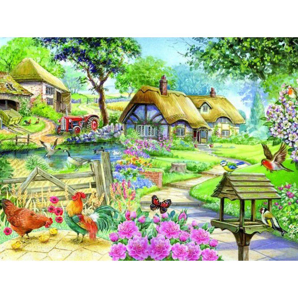 Diamond Painting Embroidery Full Display Landscape Picture Rhinestone Landscape Lodge Rural Crafts