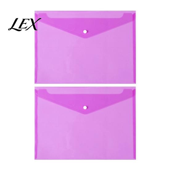 PVC Storage Pouch 2PCS A4 Size Document Folders with Snap Closure, Waterproof Thickened Handheld File Bag Organizer, Lightweight for Office And School