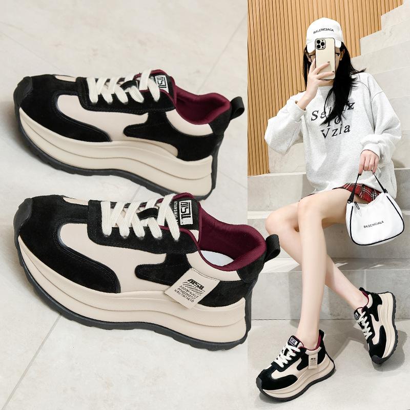 Forrest Gump platform dad shoes women 2025 spring new spring and autumn single Angola red versatile moral training sports