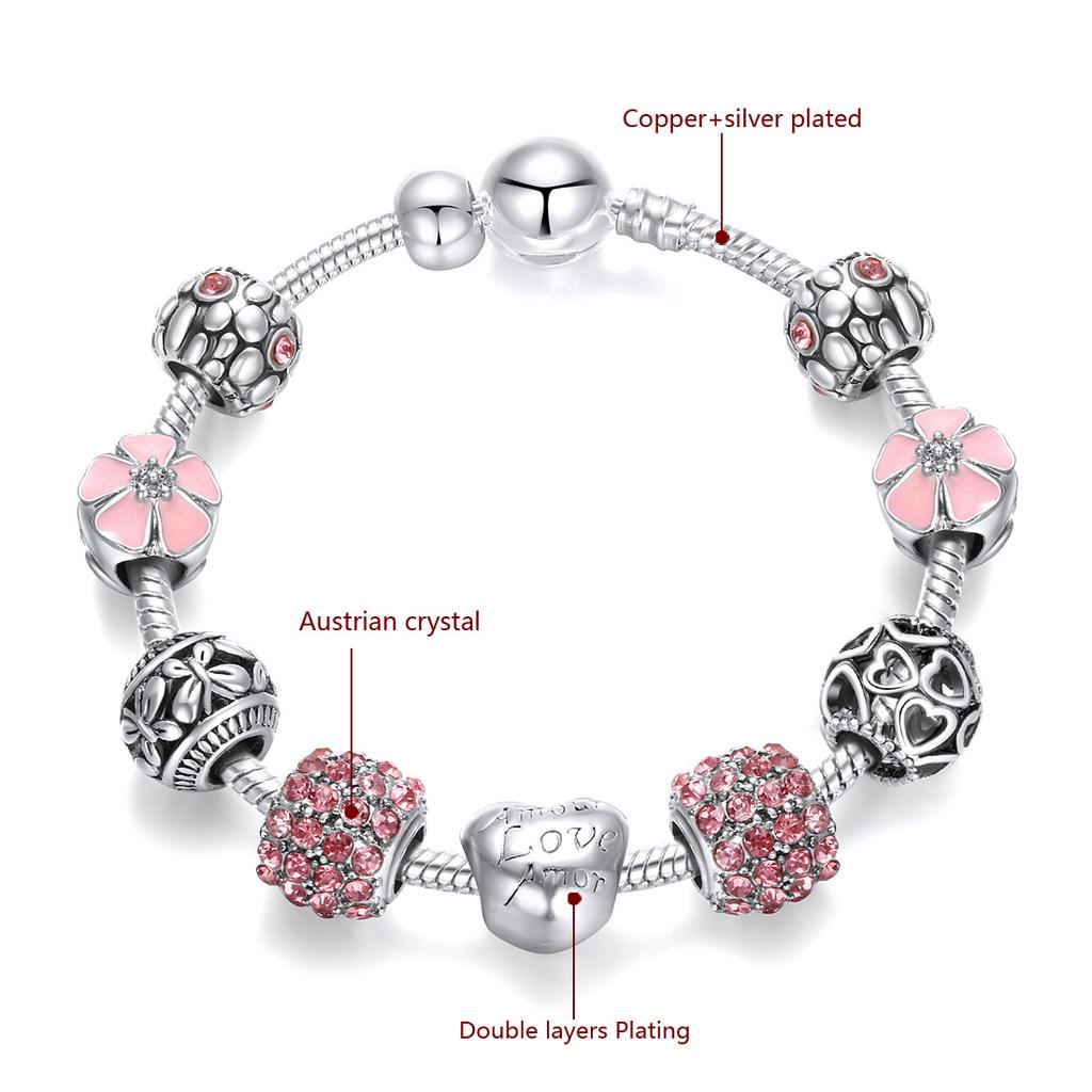 LUXY MOON Браслет DIY Древнего сплава с большим отверстием из бисера в стиле септы Браслет Женский браслет