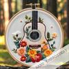 1 набор материалов для вышивки гитары для DIY вышивки крестом, включая инструменты и учебники по стежкам, подходит для начинающих. Набор материалов для вышивки