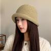 Autumn and Winter Wool Blended Warm Fisherman Hat for Women Korean Style Curled Thick Woolen Bucket Hat Versatile Plain Woolen Hat