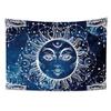 Гобелен с картами Таро, белое солнце, луна, синее звездное небо, гобелен, настенный Гобелен, мистическое украшение для колдовства, украшение для спальни, дома