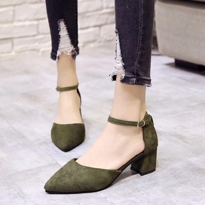 Мода Женская Обувь Женская Мода Серые Туфли с Ремешком и Пряжкой на Квадратном Каблуке Zapatos Mujer Леди Офисная Карьерная Рабочая Обувь