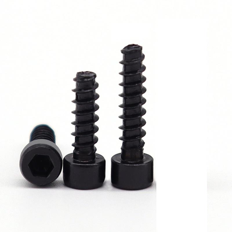 M2 M2.6 M3 M4 Black Nickel Plated Carbon Steel Hexagon Socket Head Cap Self-tapping Screw Allen Head Tapping Screws Flat Tail