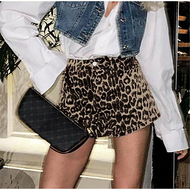 Summer Leopard Retro High Waist Jeans Women Y2K Straight Streetwear Slim Pants Aesthetic Grunge Vintage Wide Leg Shorts Trousers