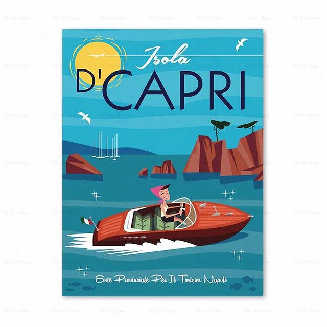 Франция Париж Прованс Амальфи Знаменитый Городской Пейзаж Принт Искусство Холст Постер Для Украшения Гостиной Домашняя Настенная Картина