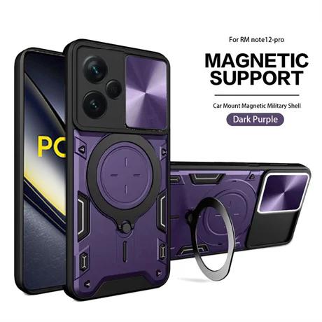 Магнитный чехол со шторкой для камеры для Poco F6 X6 X5 Pro 5G X4 GT X3 NFC Чехол-подставка с кольцом для Magsafe для Poco F5 M6 M4 Pro M5S