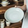 Retro Style Simple Stroke Light Bowl Solid Color Ceramic Bowl Household Tableware Bowl Dish Dish Dessert Bowl Salad Bowl
