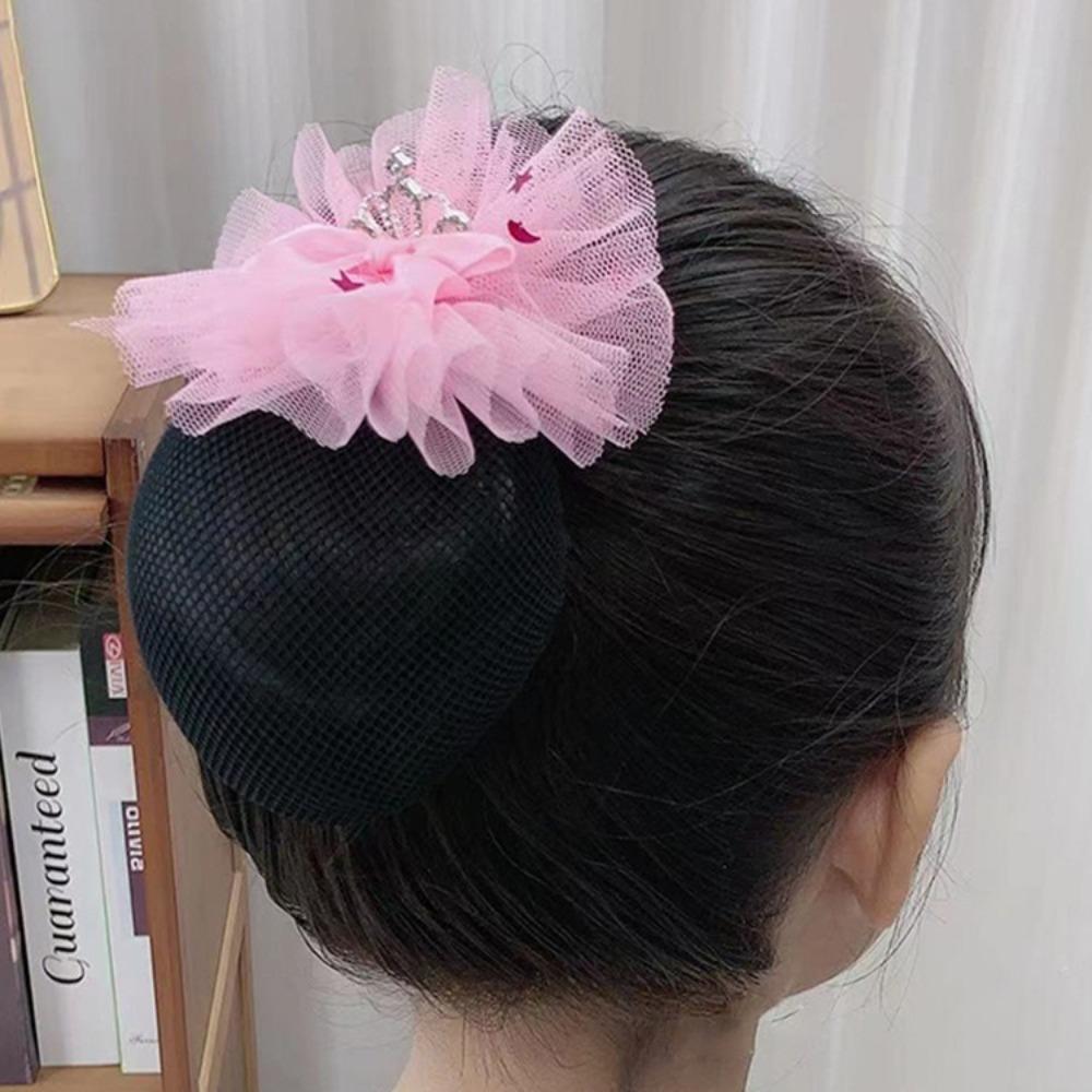 2шт пружинная застежка балетная сетка для волос звезда бант корейский пучок снуд милая эластичная сетка для волос для девочек дети