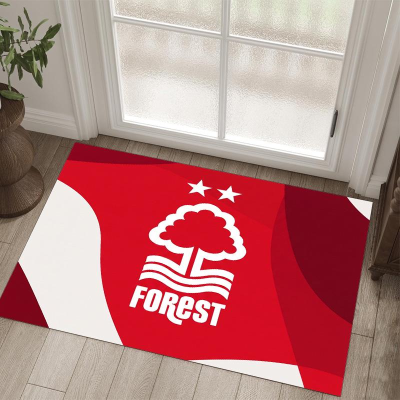 Nottingham Forest Football Design Crystal Velvet Carpet Cozy Non?Slip Printed Rug For Bedroom Living Room Entrance