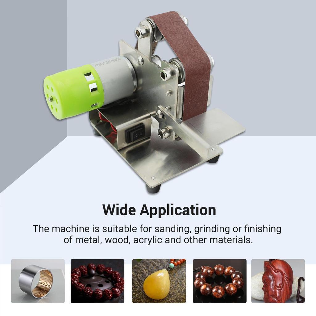 Mini Belt Sander Electric Sanding Polishing Grinding Machine 7 Variable Speed with 10 Sanding Belts
