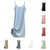 Women's Loose Casual Nightgown With Camisole And Short Solid Color Bottom Dress Underneath