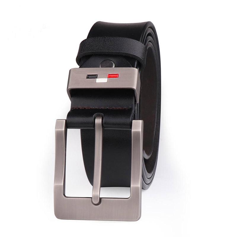 Vintage Style Pin Buckle Cow Genuine Leather Belts for Men 130cm High Quality Mens Belt