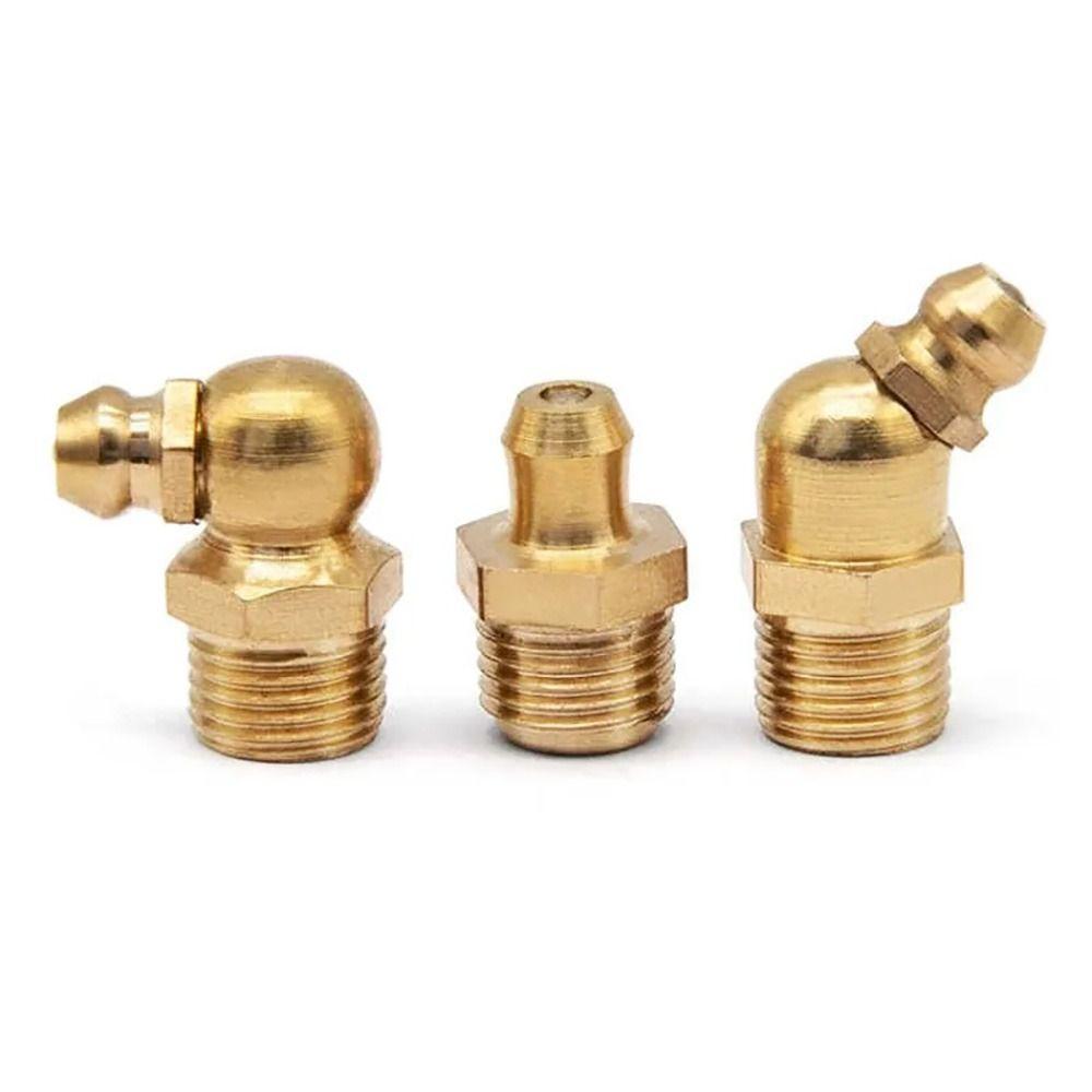 10Pcs Brass Brass Grease Nipple Oil Zerk Fitting for Construction Machinery