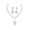 Luxury Sparkling Rhinestone Necklace Earrings Set, High-end Temperament Necklace Earrings