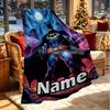 Custom Name Personalized Batman Print Blanket, Home Decor, Bedroom, Sofa, Camping, Couch, Gifts for Birthday Christmas