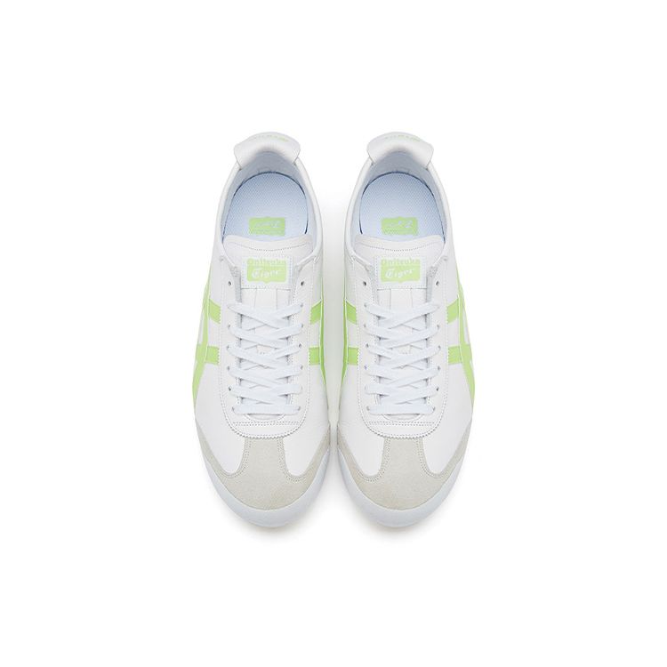 ONITSUKA TIGER Кожаные кроссовки Mexico 66 с круглым носком, на шнуровке, нескользящей подошве, низкие, повседневные, унисекс, неоново-зеленый 1183B771-102