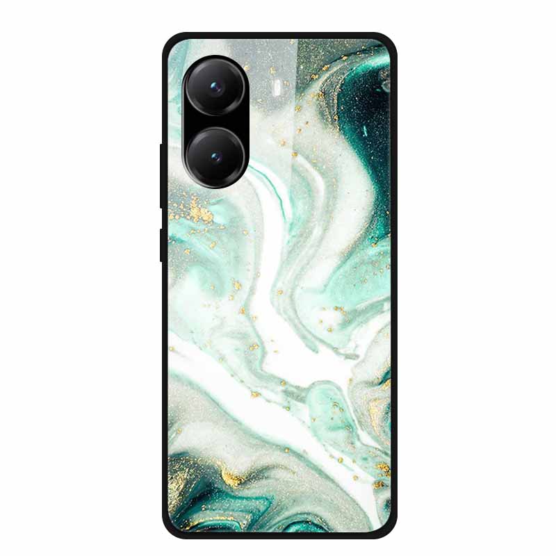 Закаленное Стекло Чехол для Poco X7 Pro Задняя Крышка ПК Жесткие Ударопрочные Чехлы для Xiaomi PocoX7 Pro Funda Мраморная Текстура Модный Coque