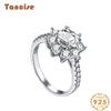 Tancise Women Classic 925 Sterling Silver  Zircon Ring Ladies Jewelry Wedding Promise Party Gift